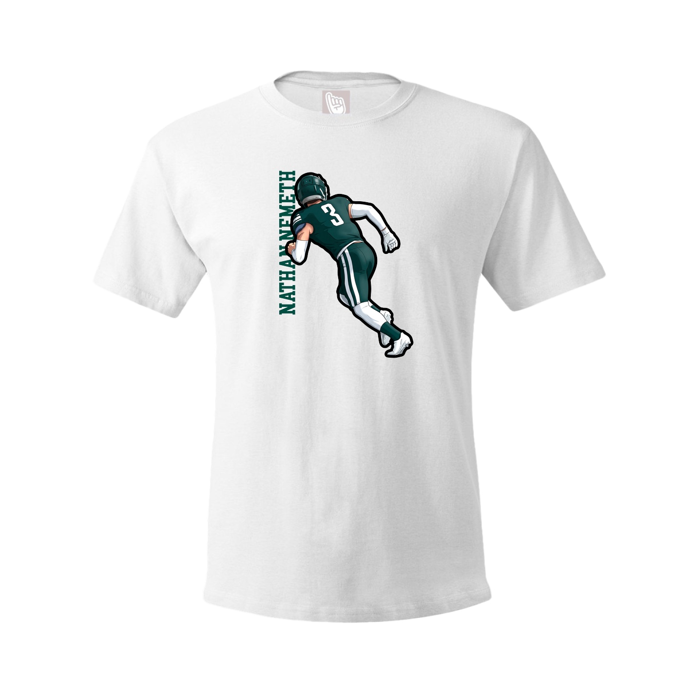 Tee — Name Vertical in White