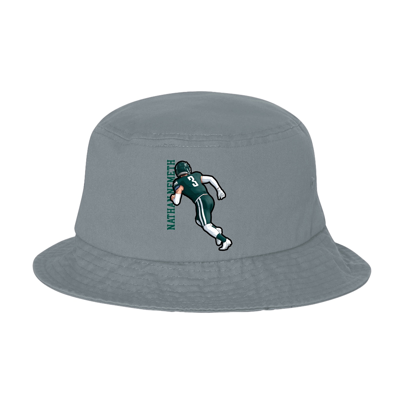Bucket Cap — Name Vertical in Grey