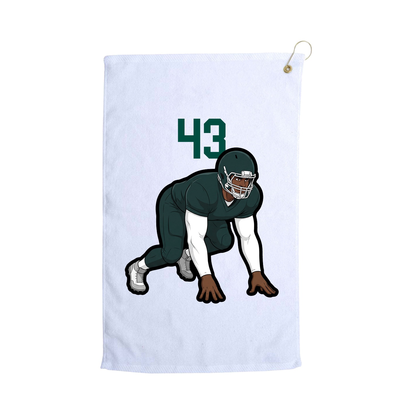 Golf Towel — Number Top in White