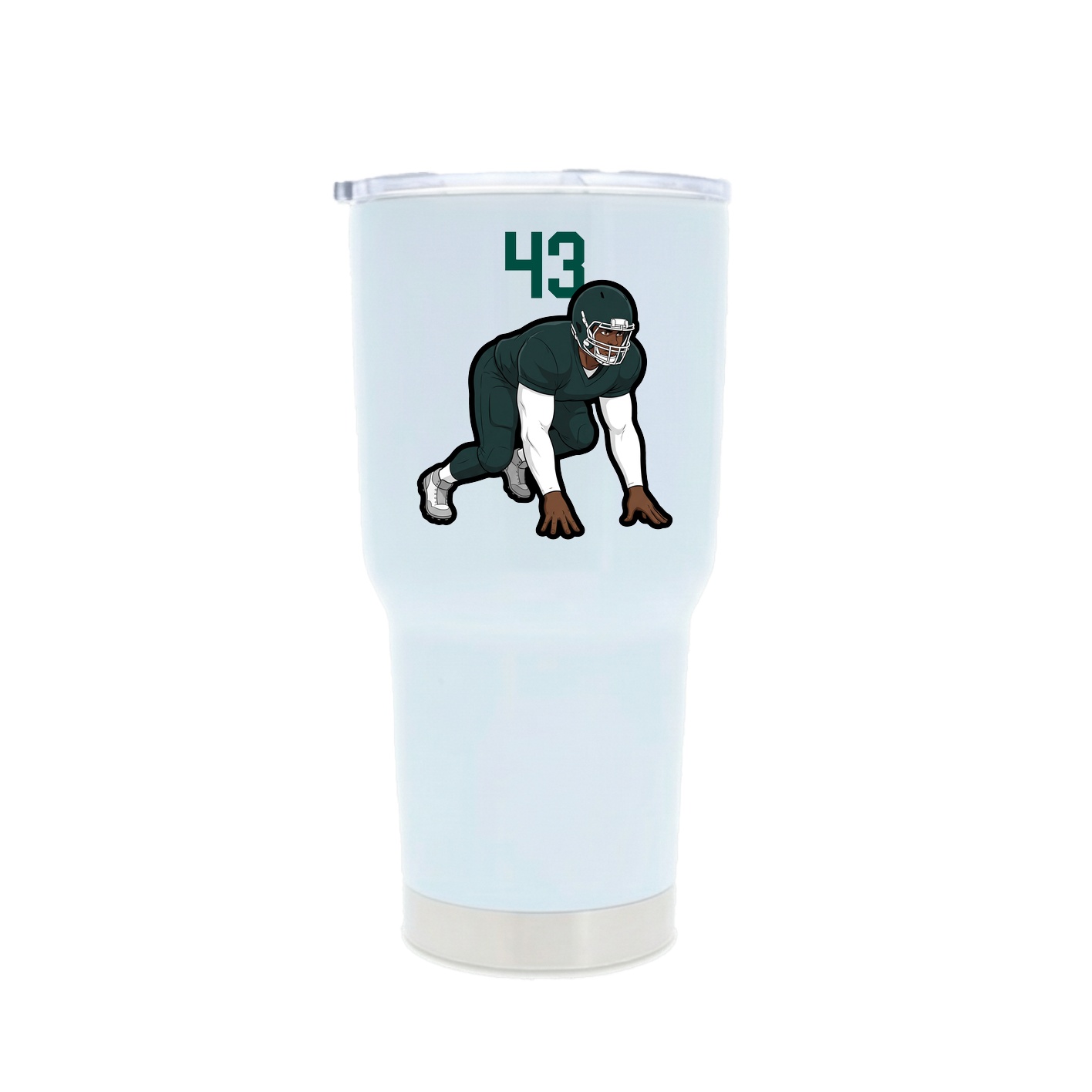 30oz Stainless Steel Tumbler — Number Top in White