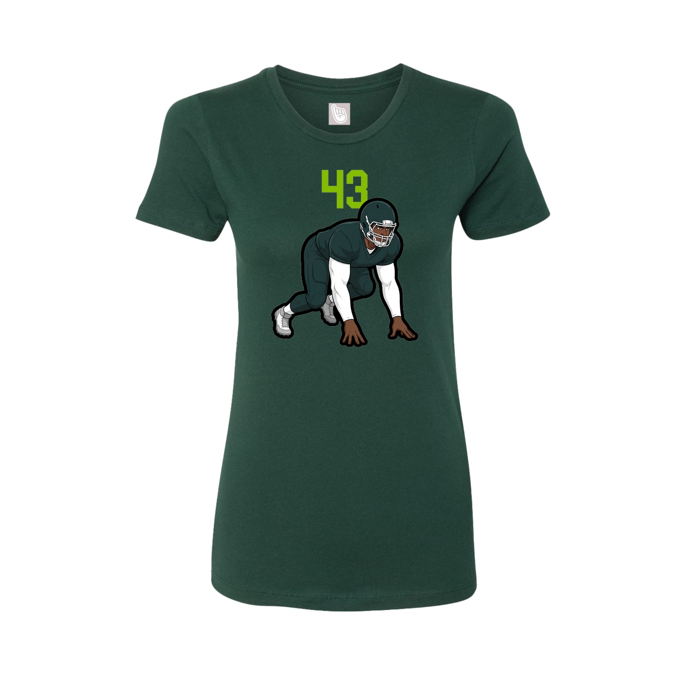 Fitted Women's Tee — Number Top in Green