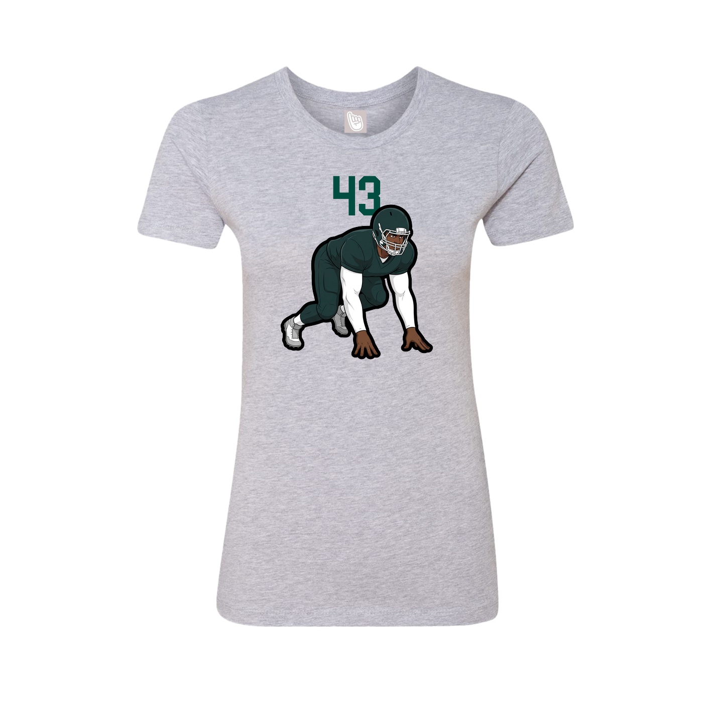 Fitted Women's Tee — Number Top in Grey
