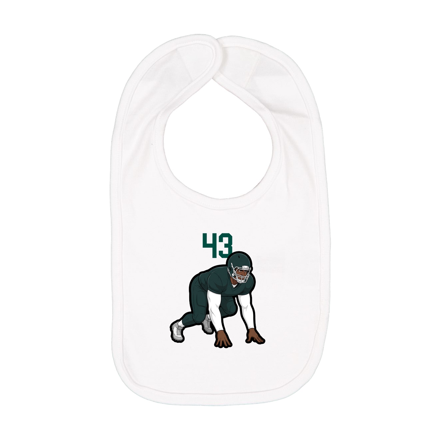 Infant Bib — Number Top in White