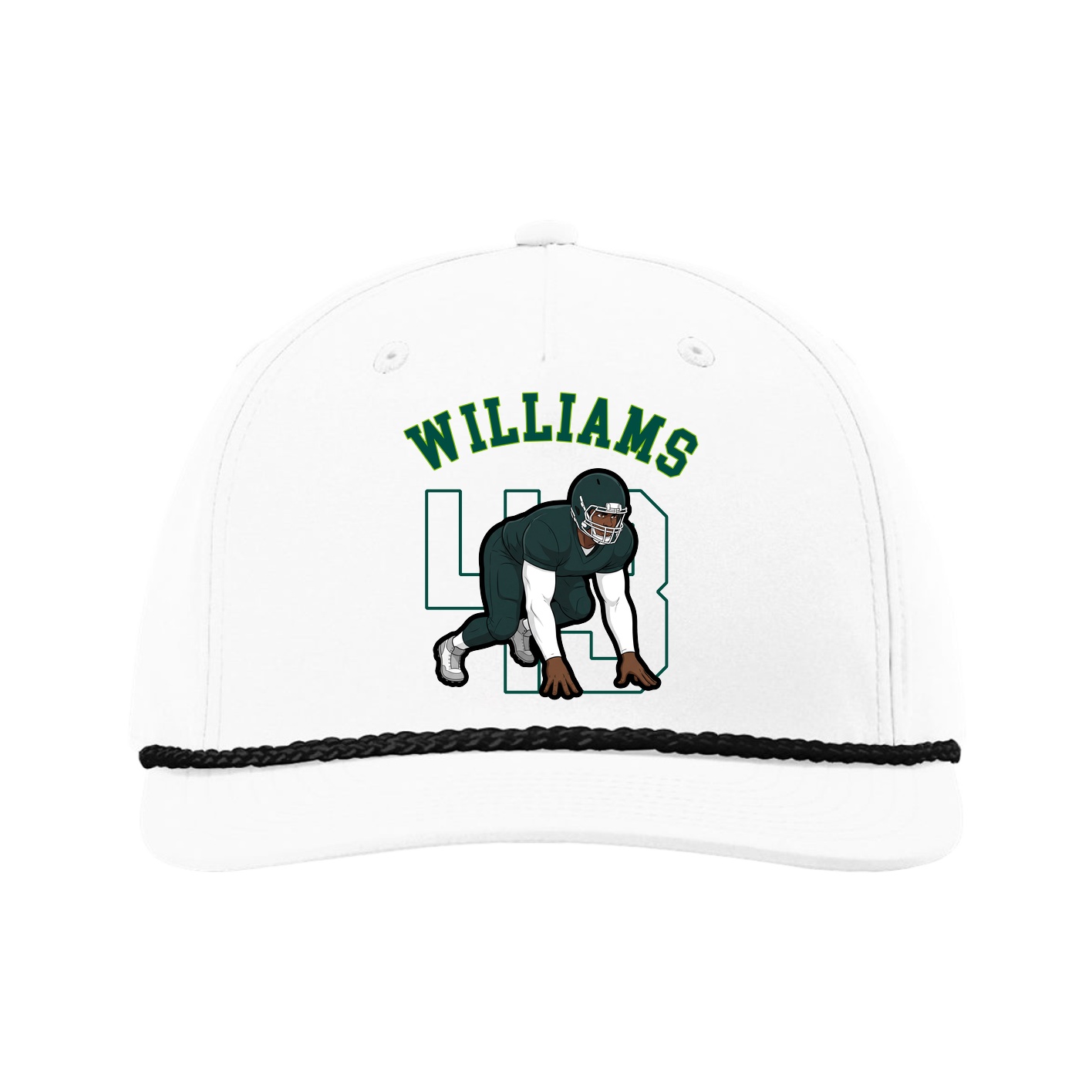 Five-Panel Classic Rope Cap — Shirsey Arch in White