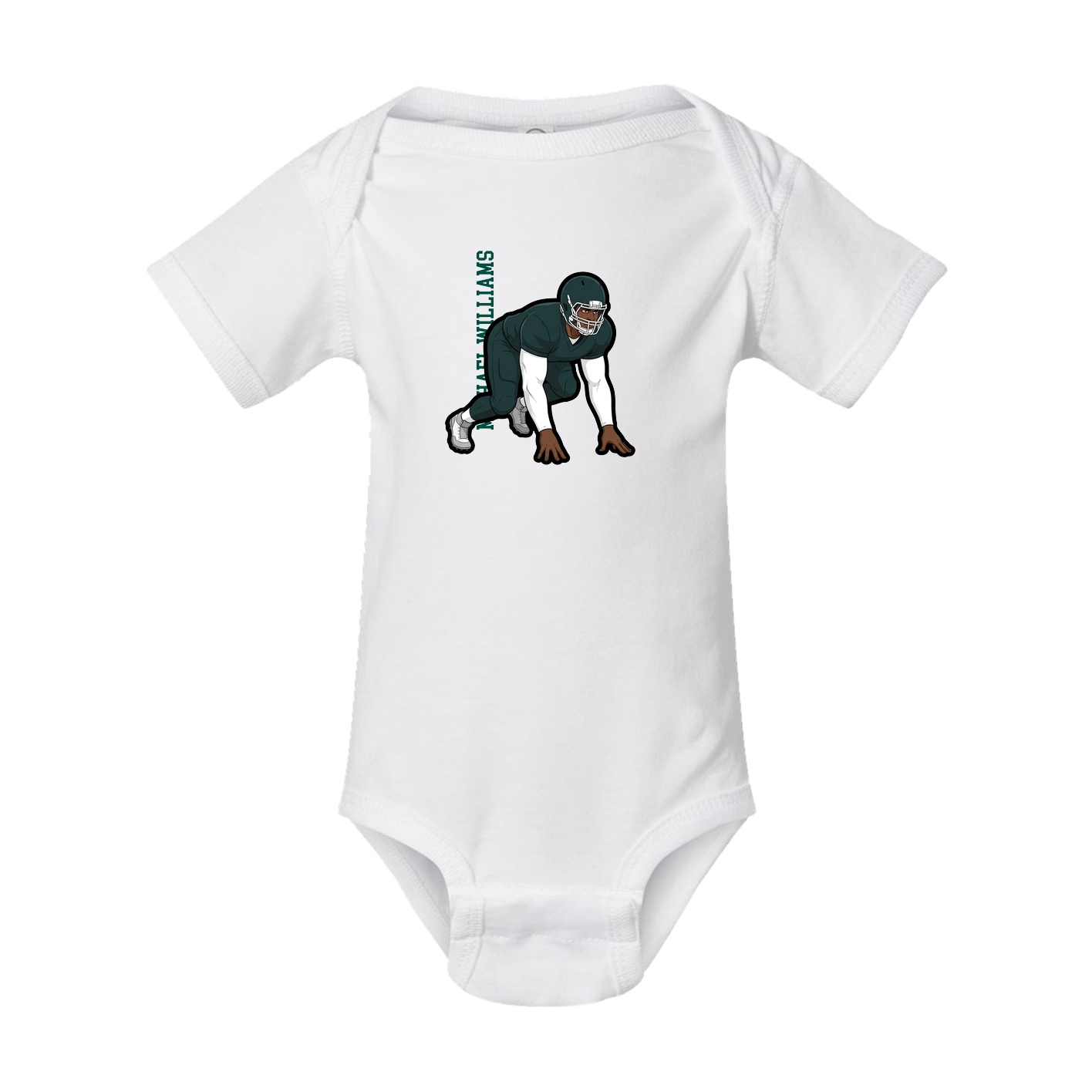 Baby Onesie — Name Vertical in White