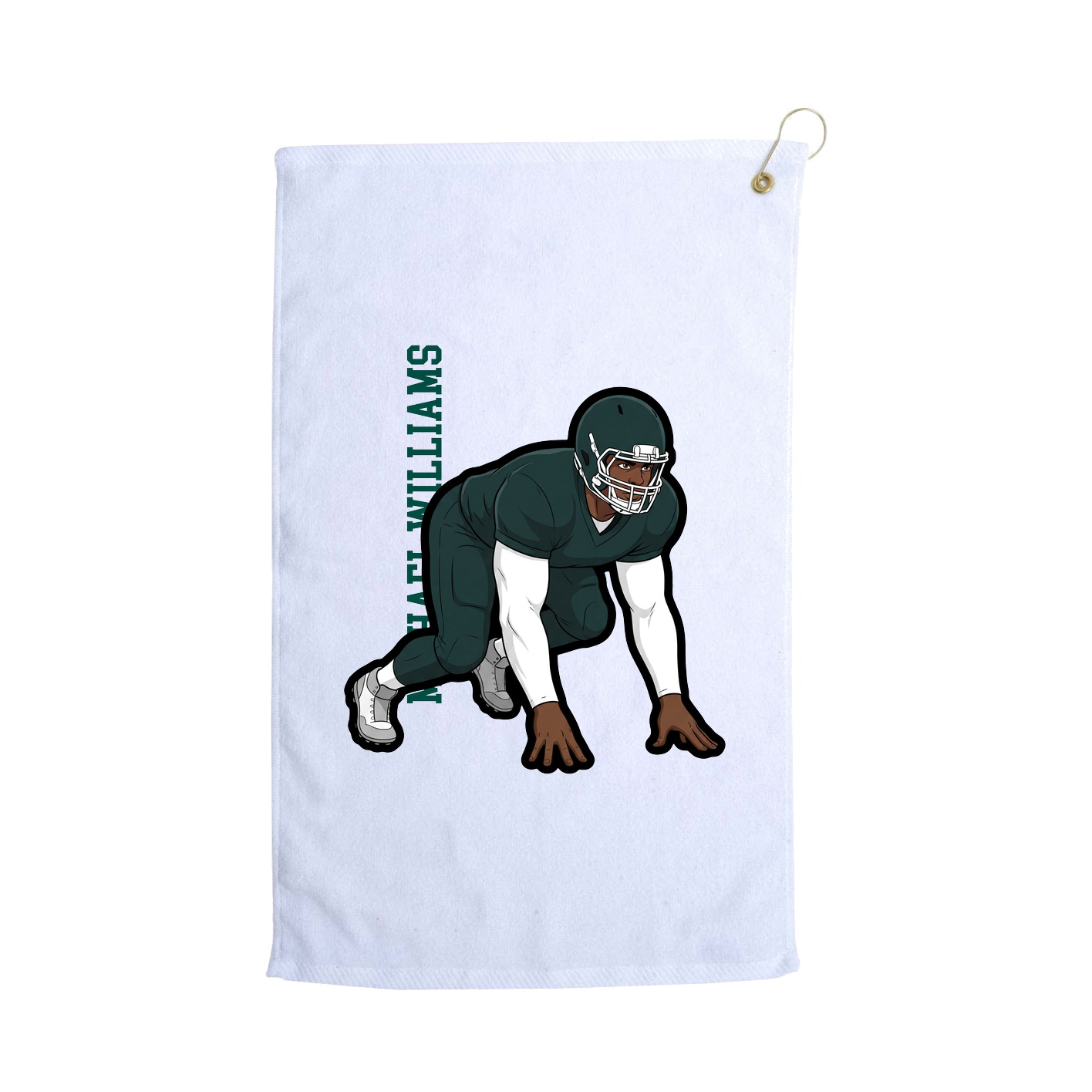 Golf Towel — Name Vertical in White
