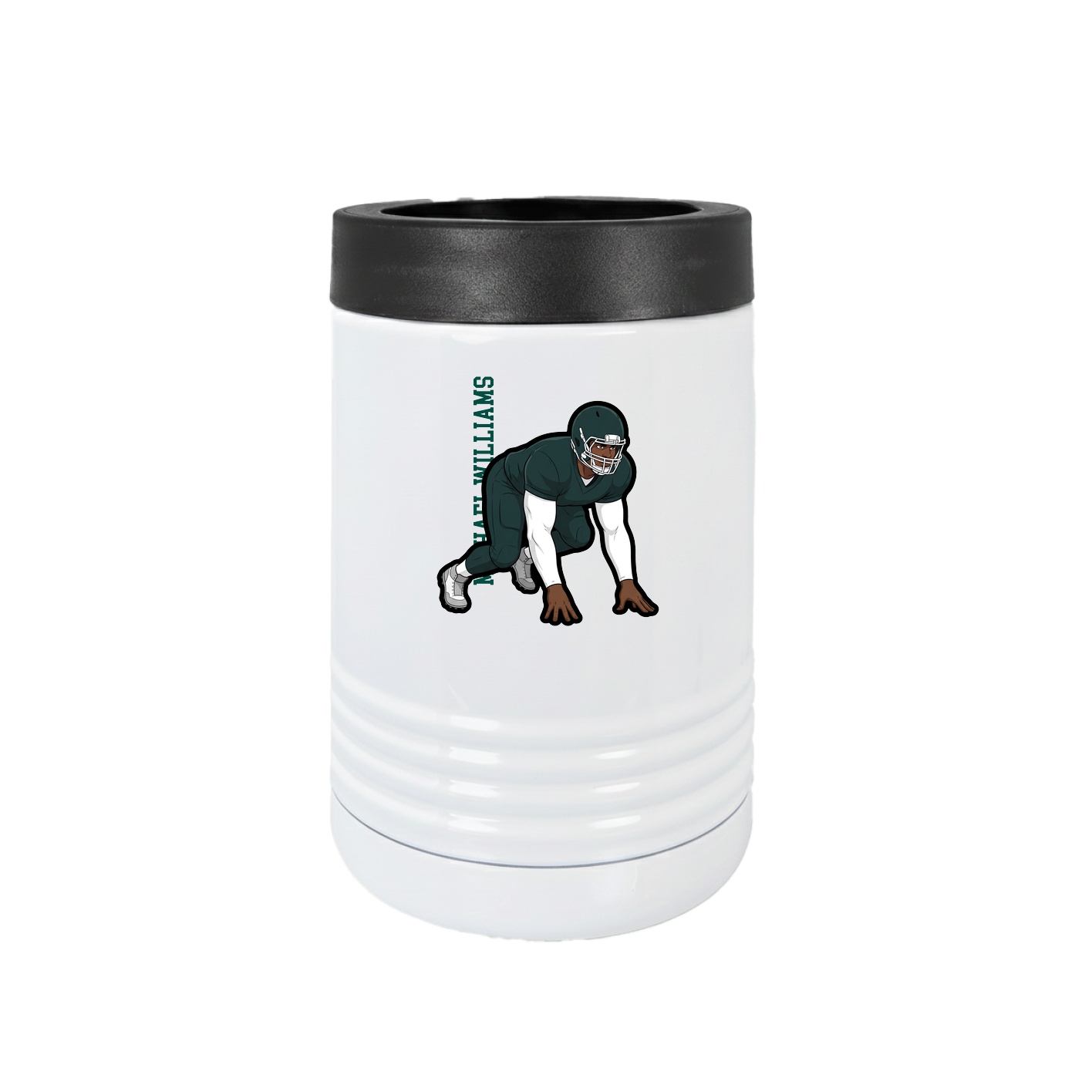 Beverage Holder — Name Vertical in White