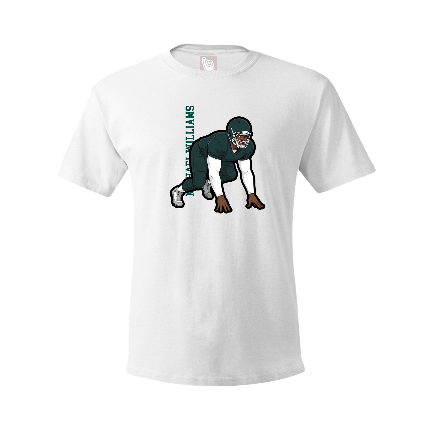 Tee — Name Vertical in White