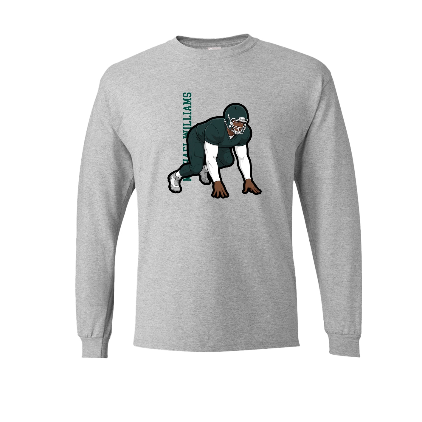 Long Sleeve Tee — Name Vertical in Grey