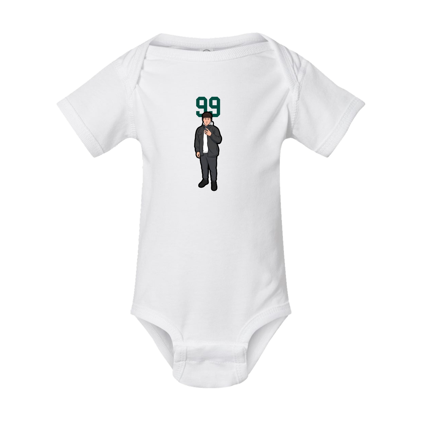 Baby Onesie — Number Top in White