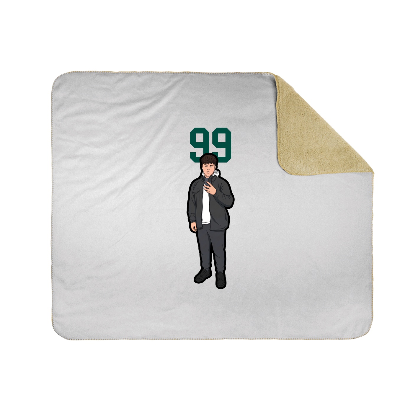 Throw Blanket — Number Top in White