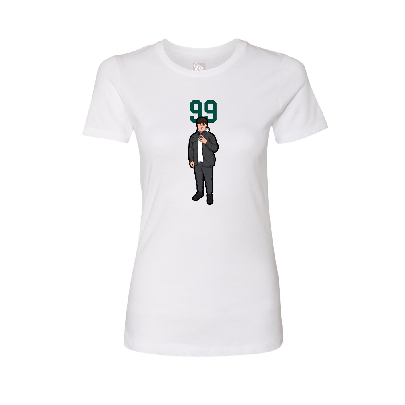 Fitted Women's Tee — Number Top in White