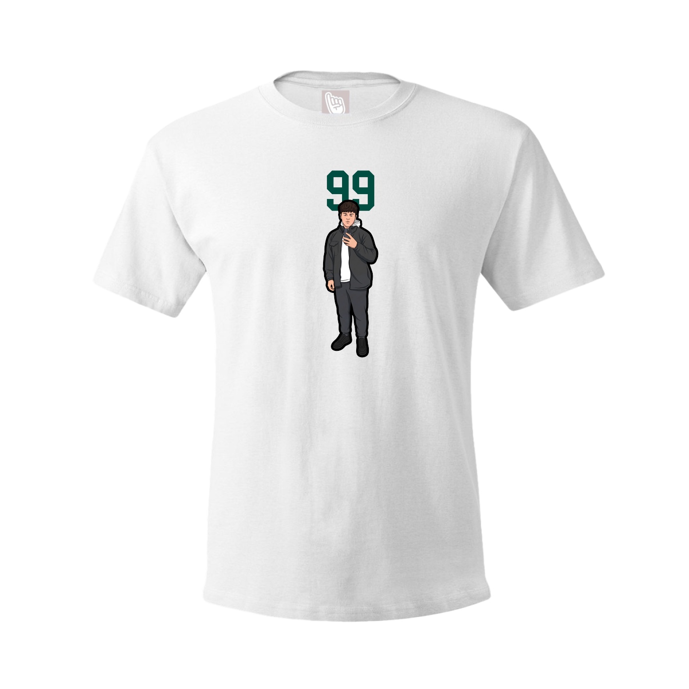 Youth Tee — Number Top in White