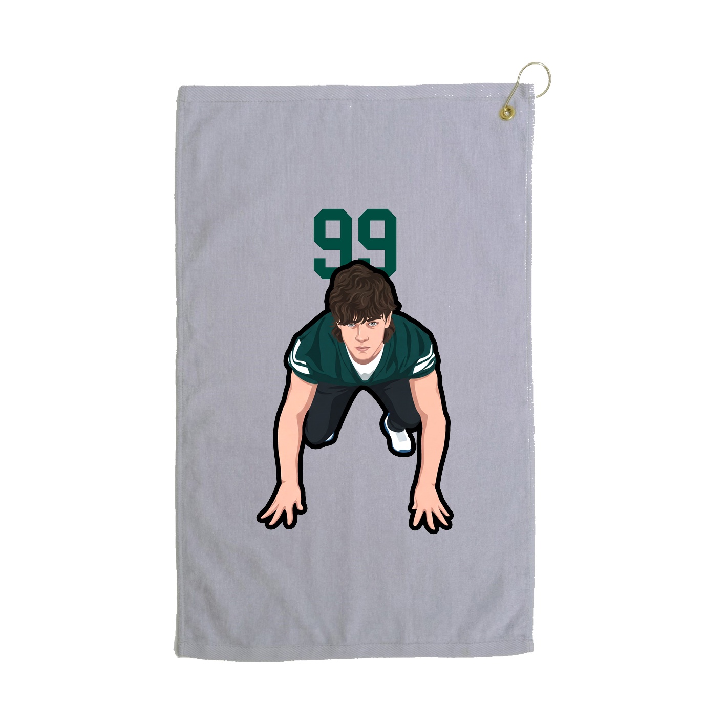 Golf Towel — Number Top in Grey