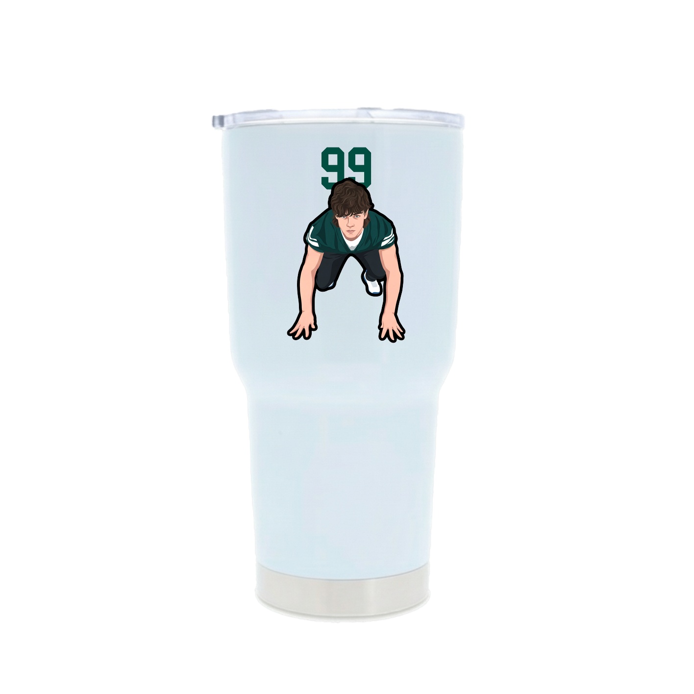 30oz Stainless Steel Tumbler — Number Top in White
