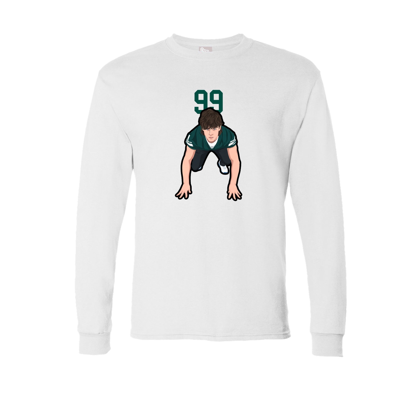Long Sleeve Tee — Number Top in White