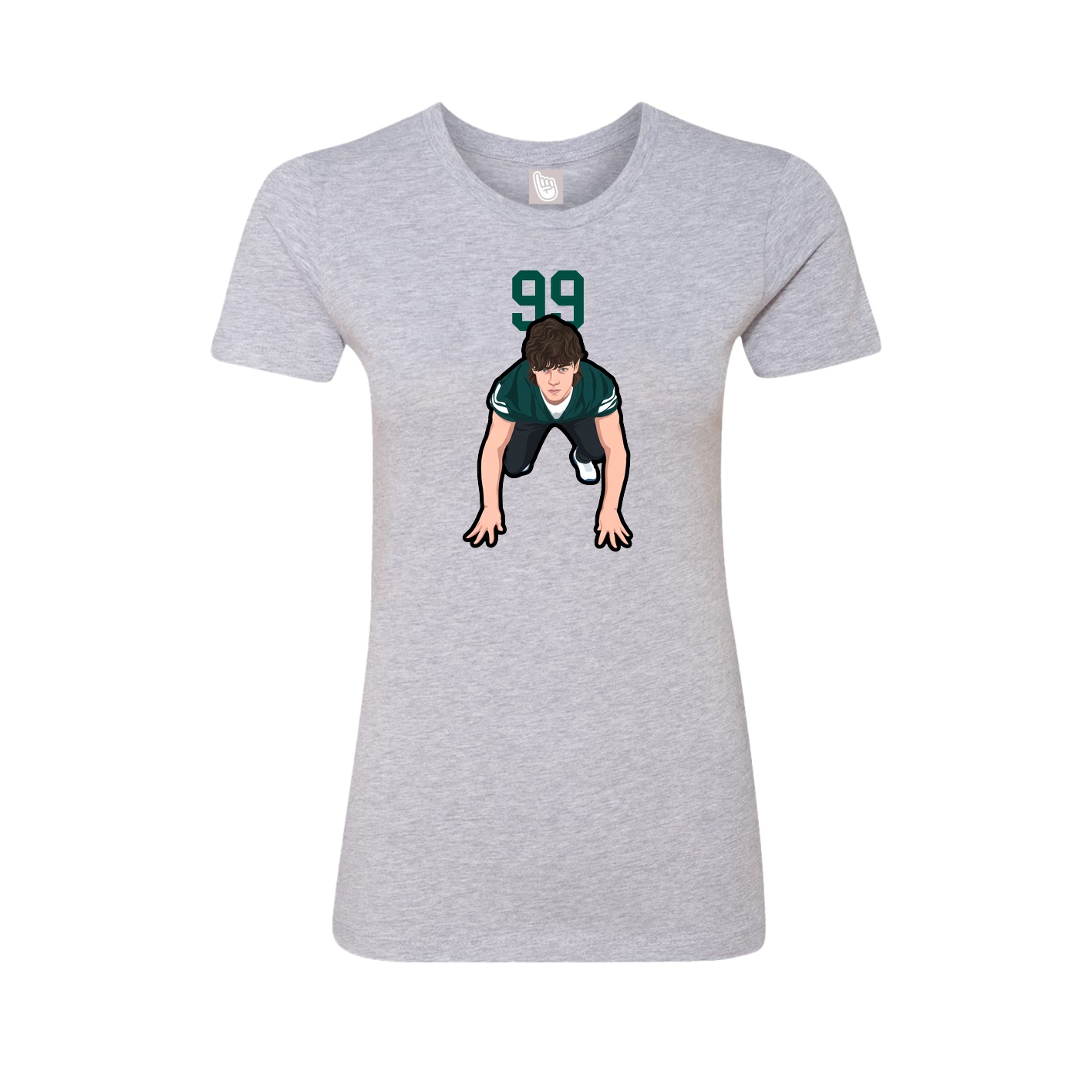 Fitted Women's Tee — Number Top in Grey