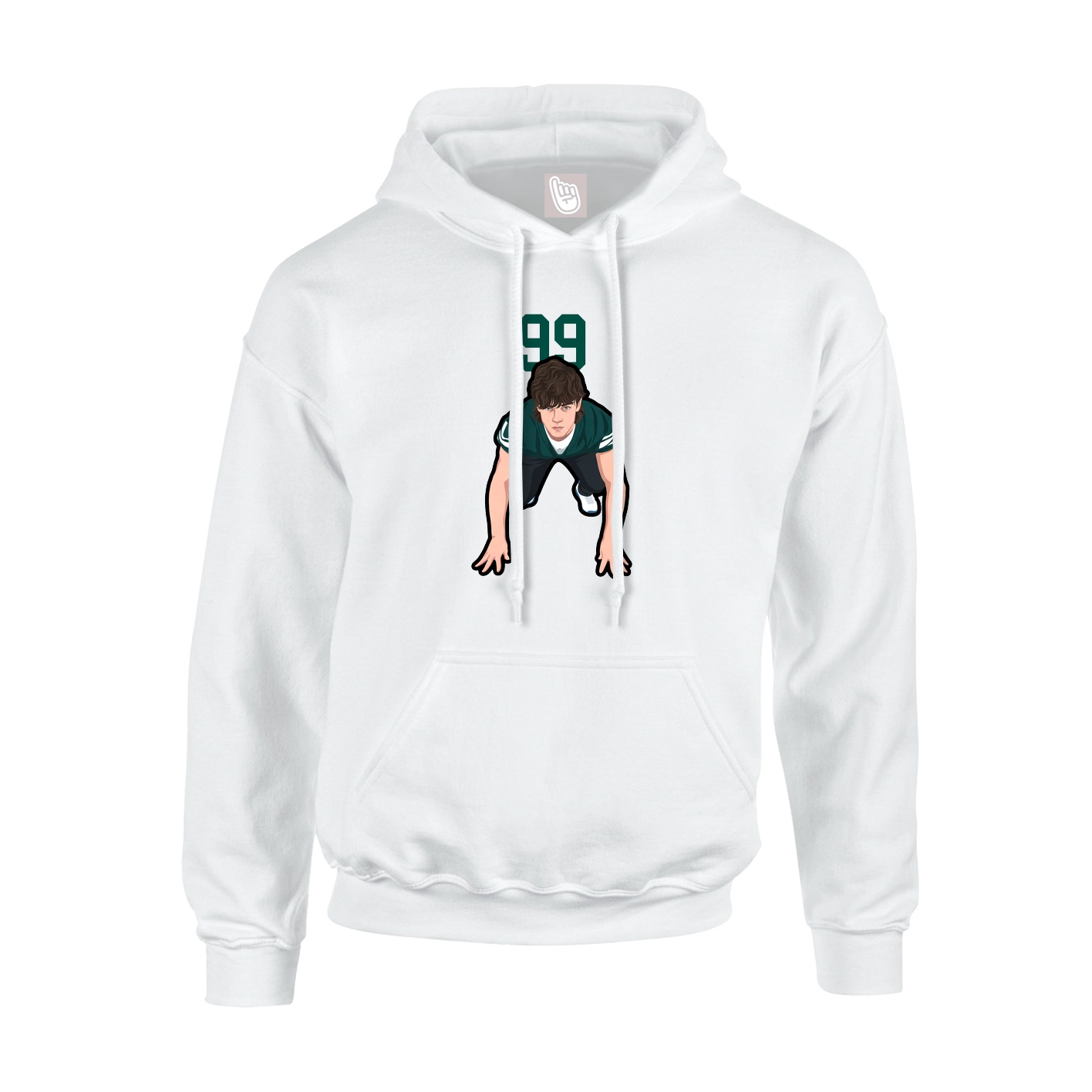 Youth Hoodie — Number Top in White