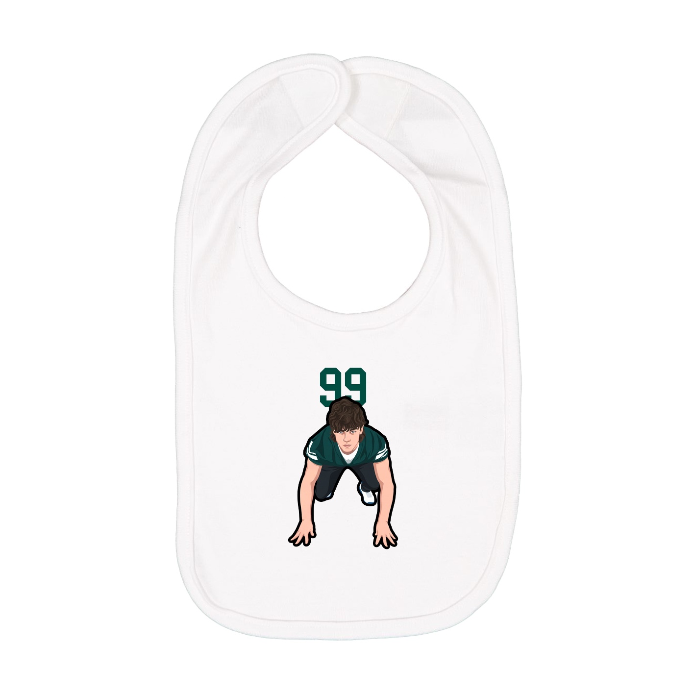 Infant Bib — Number Top in White