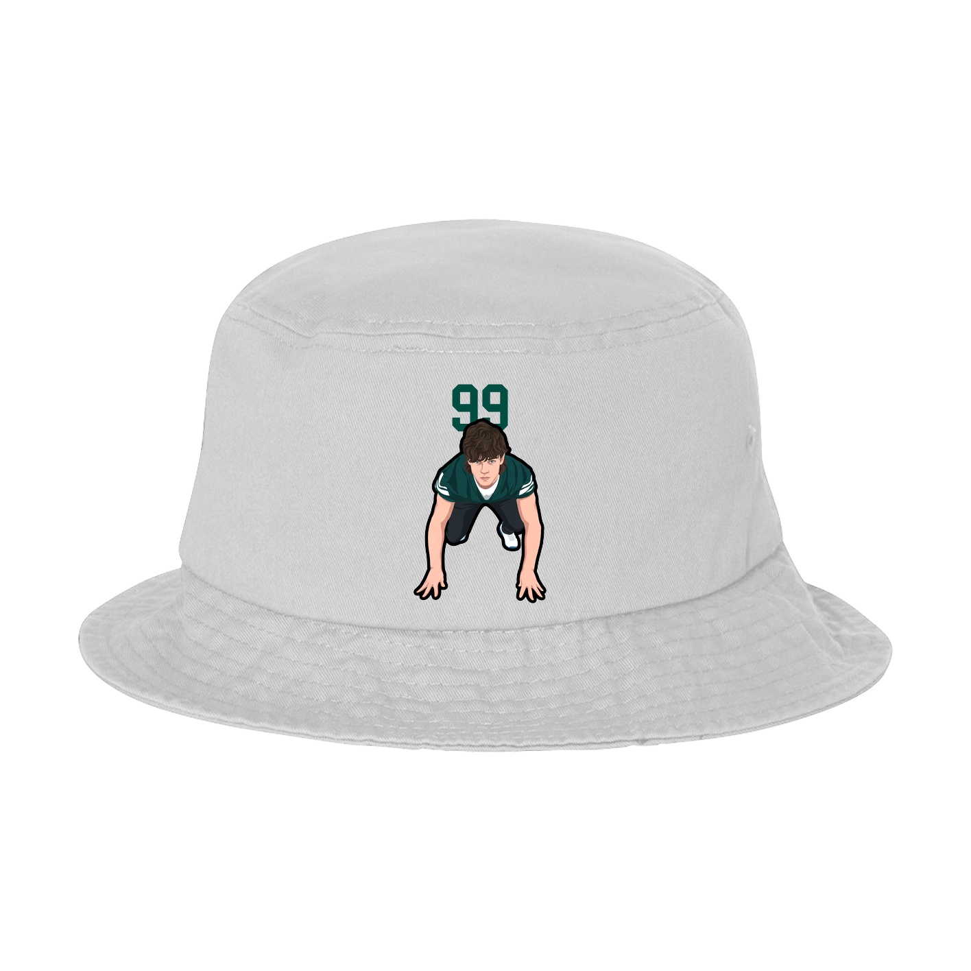Bucket Cap — Number Top in White