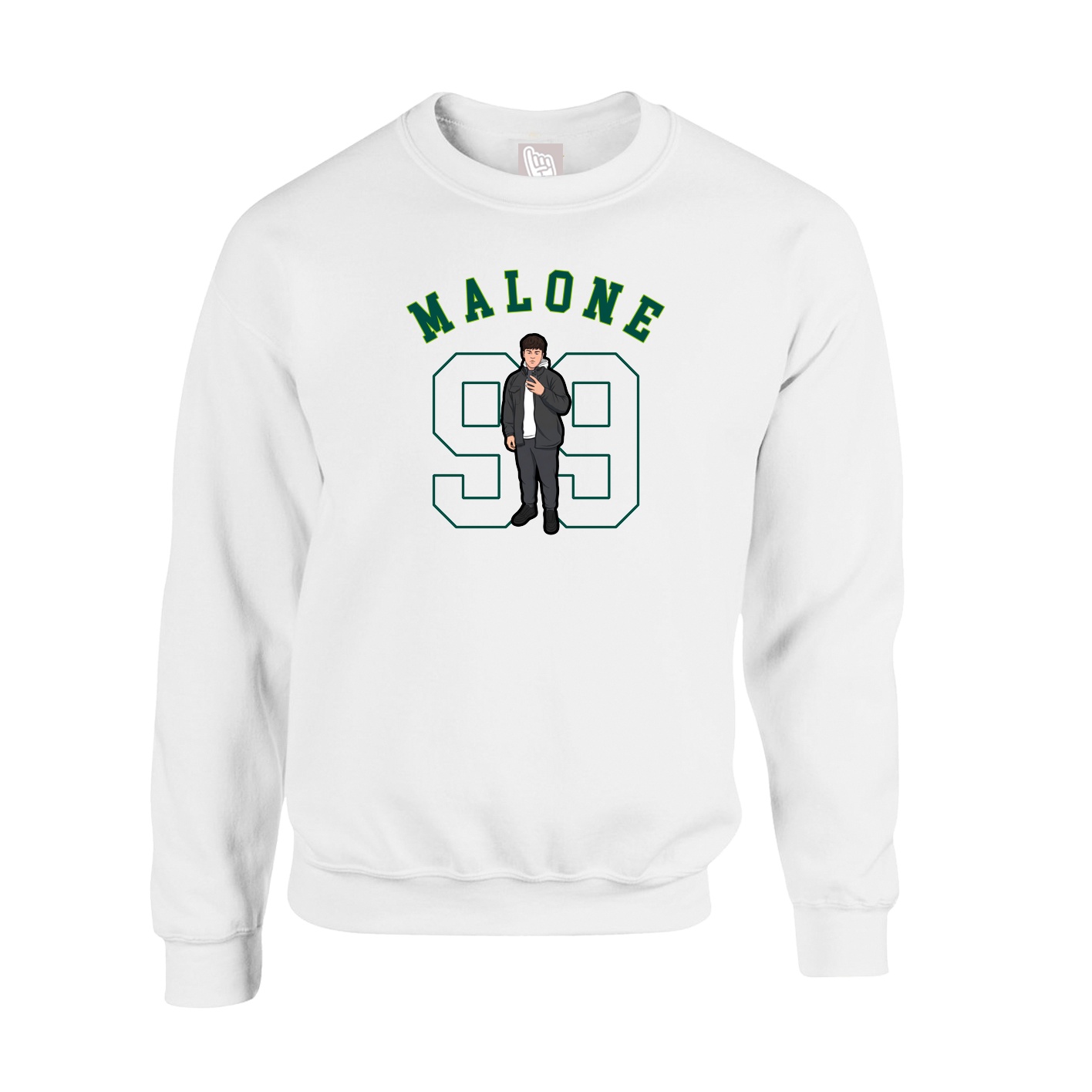 Fleece Crew — Shirsey Arch in White