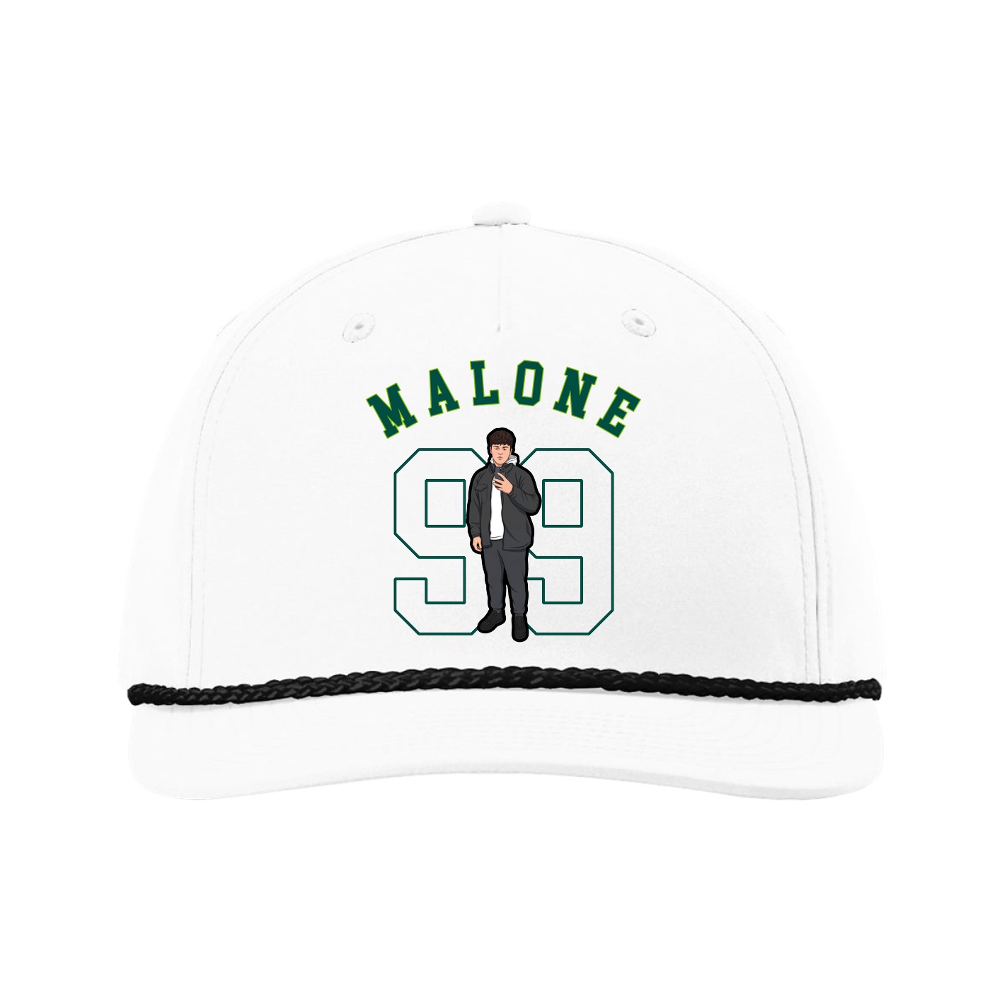 Five-Panel Classic Rope Cap — Shirsey Arch in White