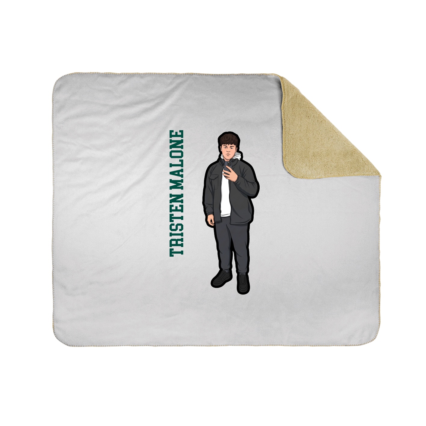 Throw Blanket — Name Vertical in White