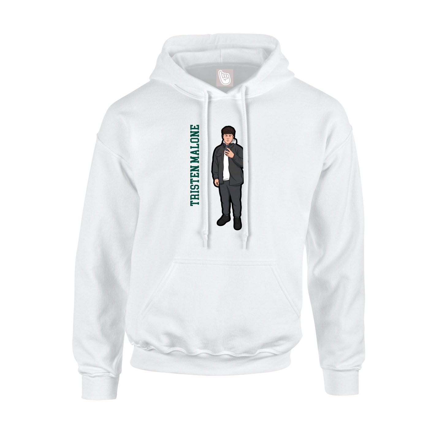 Hoodie — Name Vertical in White