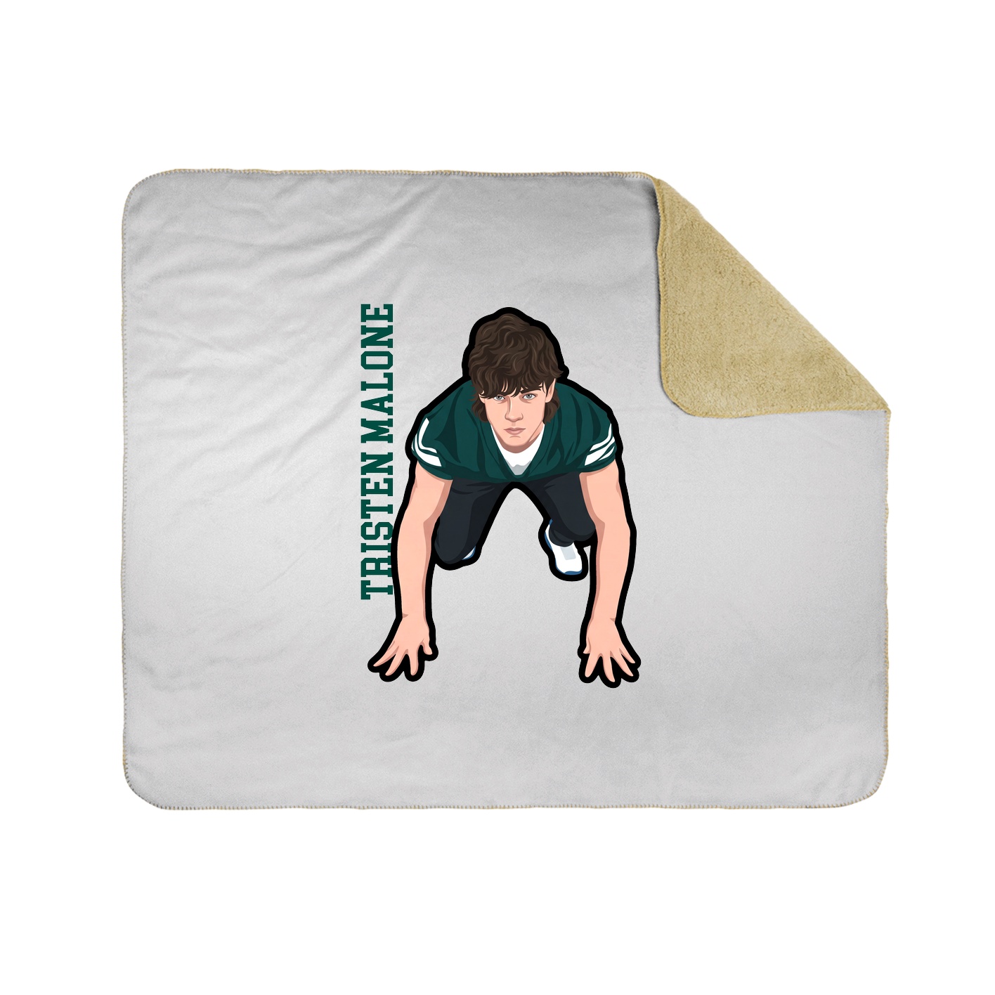 Throw Blanket — Name Vertical in White
