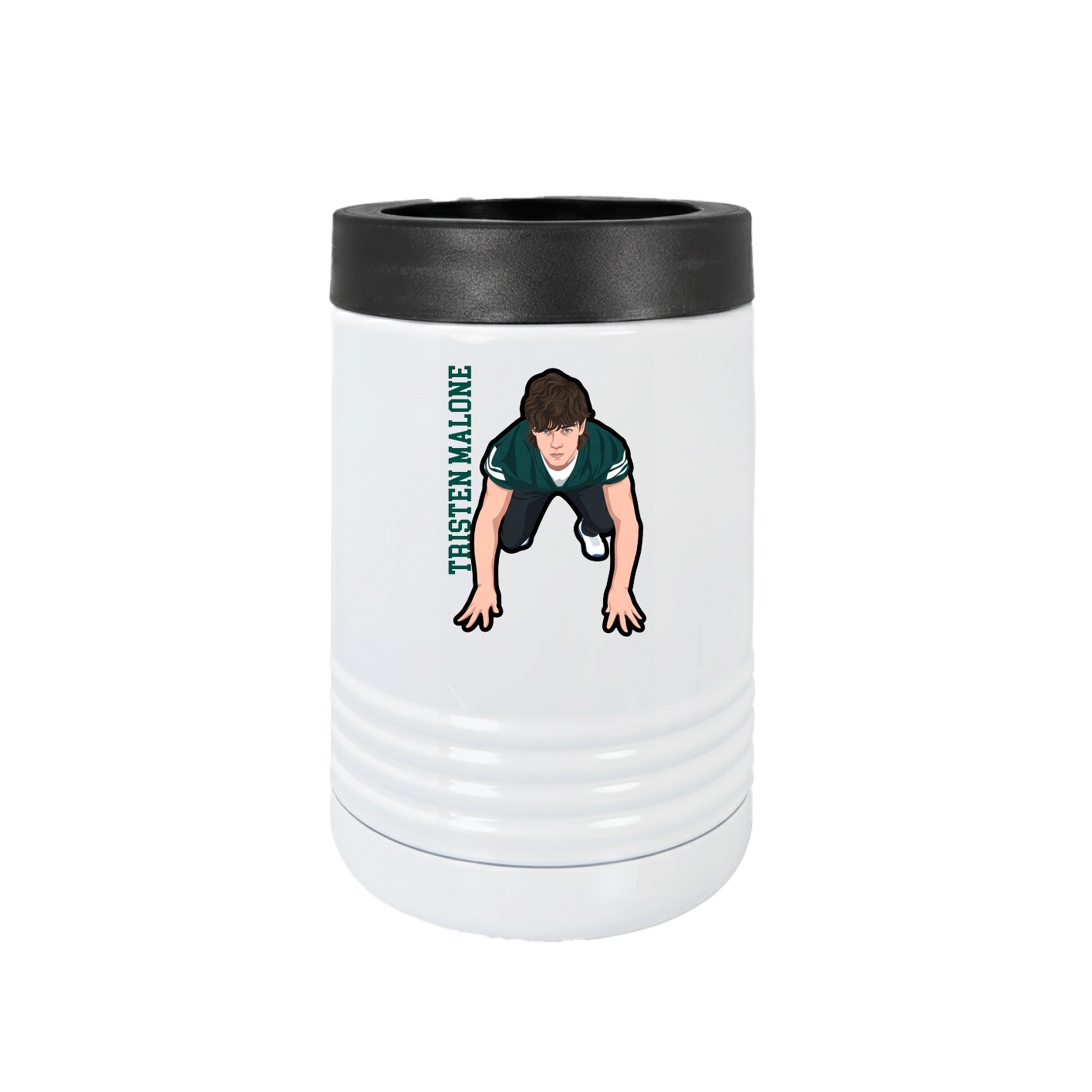 Beverage Holder — Name Vertical in White