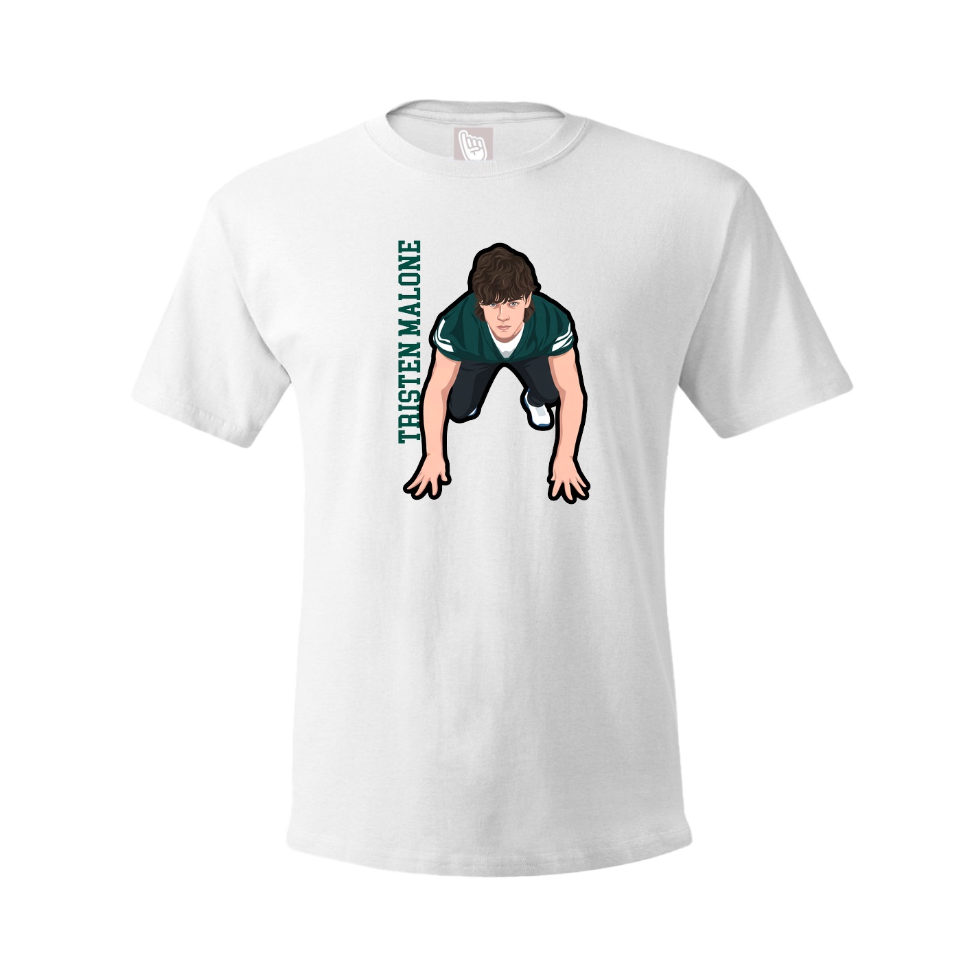 Youth Tee — Name Vertical in White