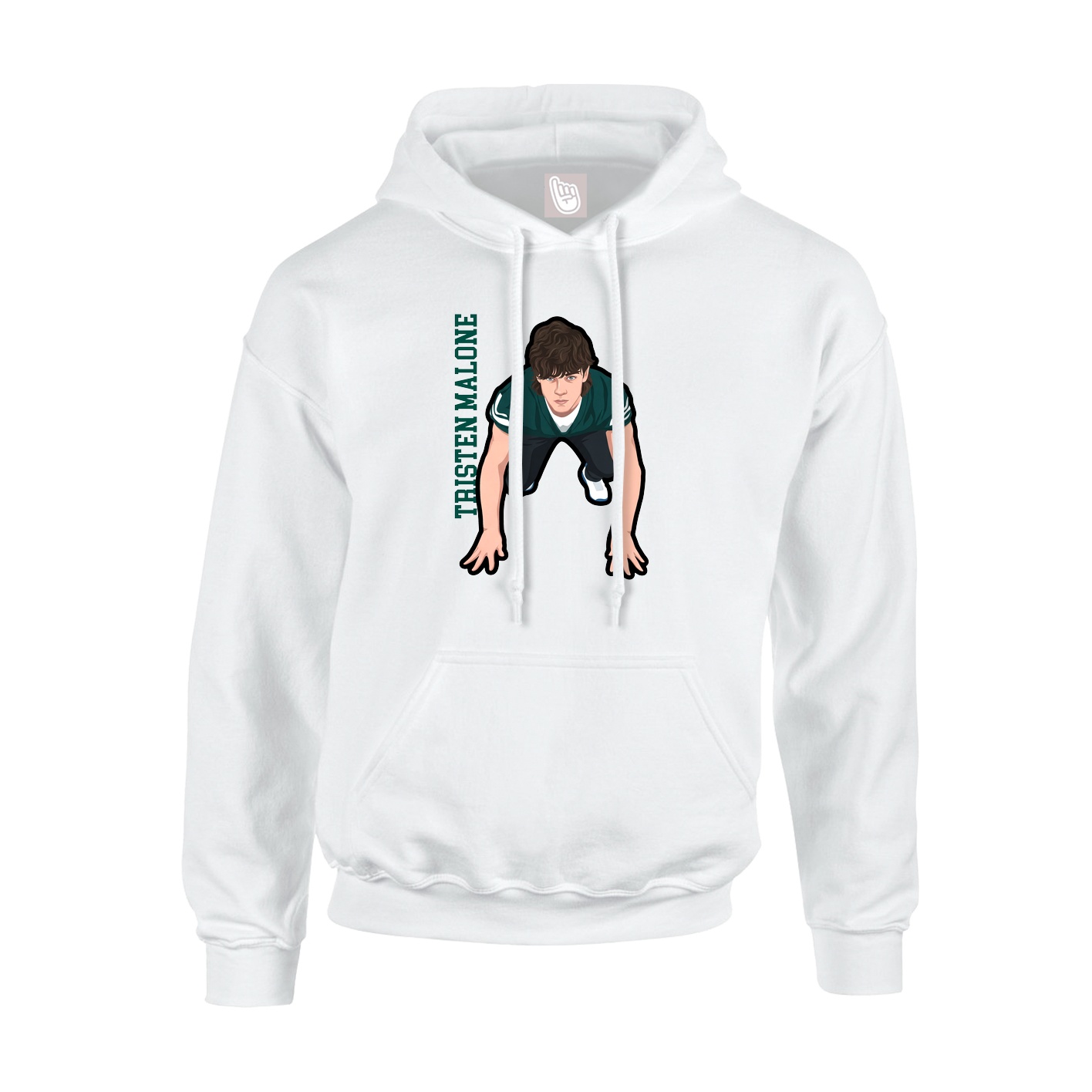 Youth Hoodie — Name Vertical in White