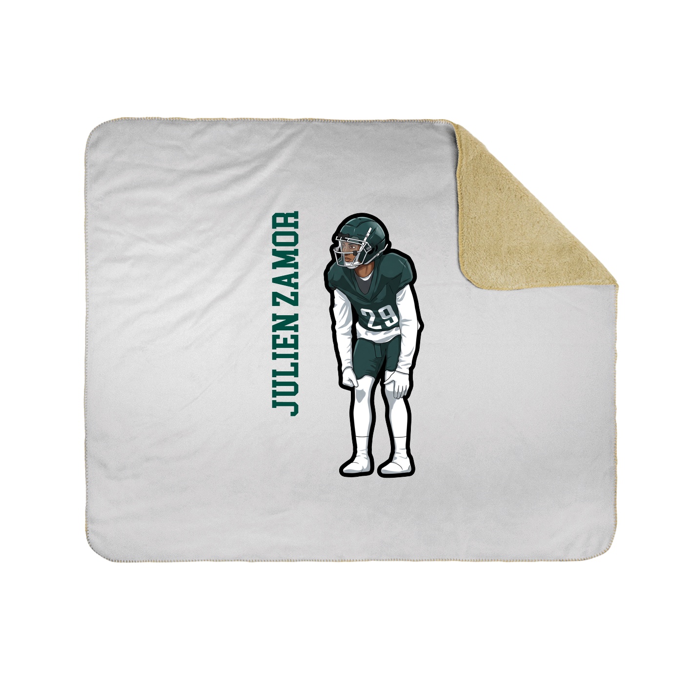 Throw Blanket — Name Vertical in White