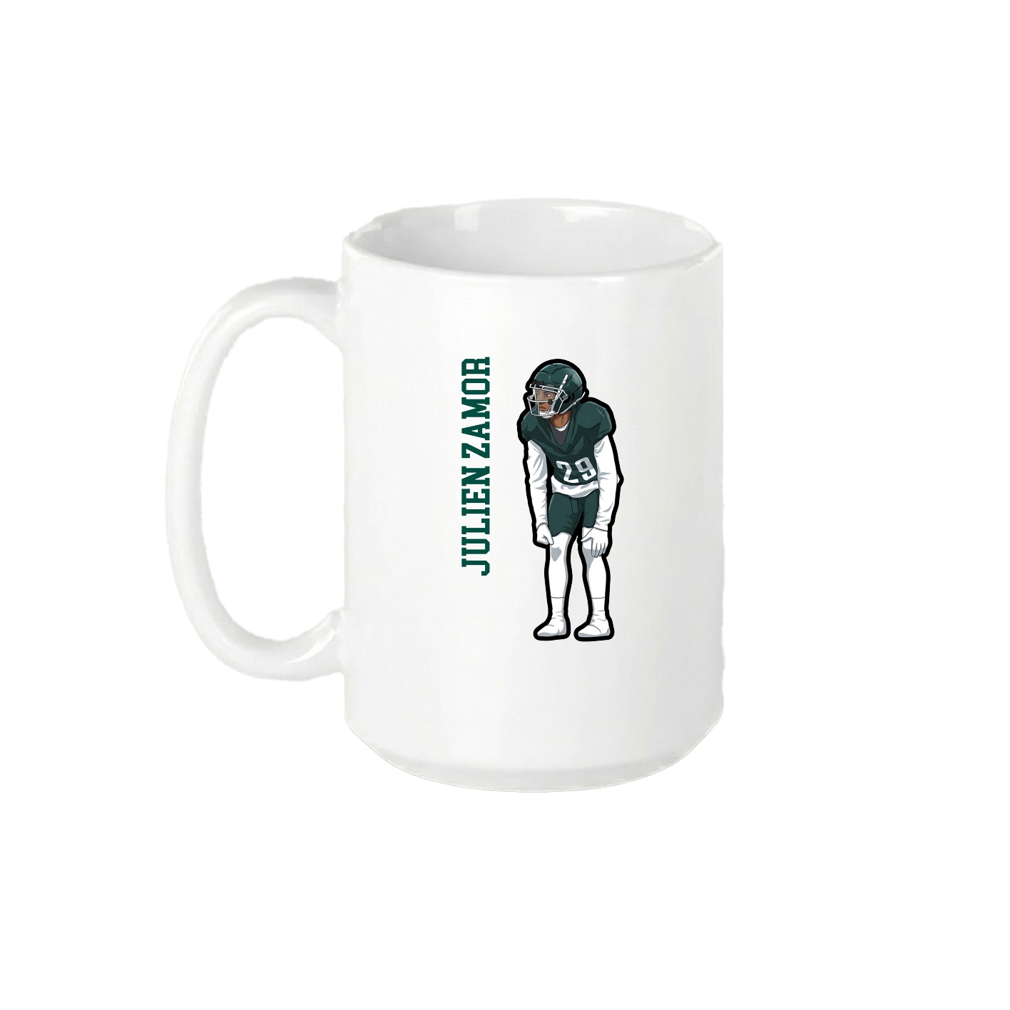 15oz Coffee Mug — Name Vertical in White
