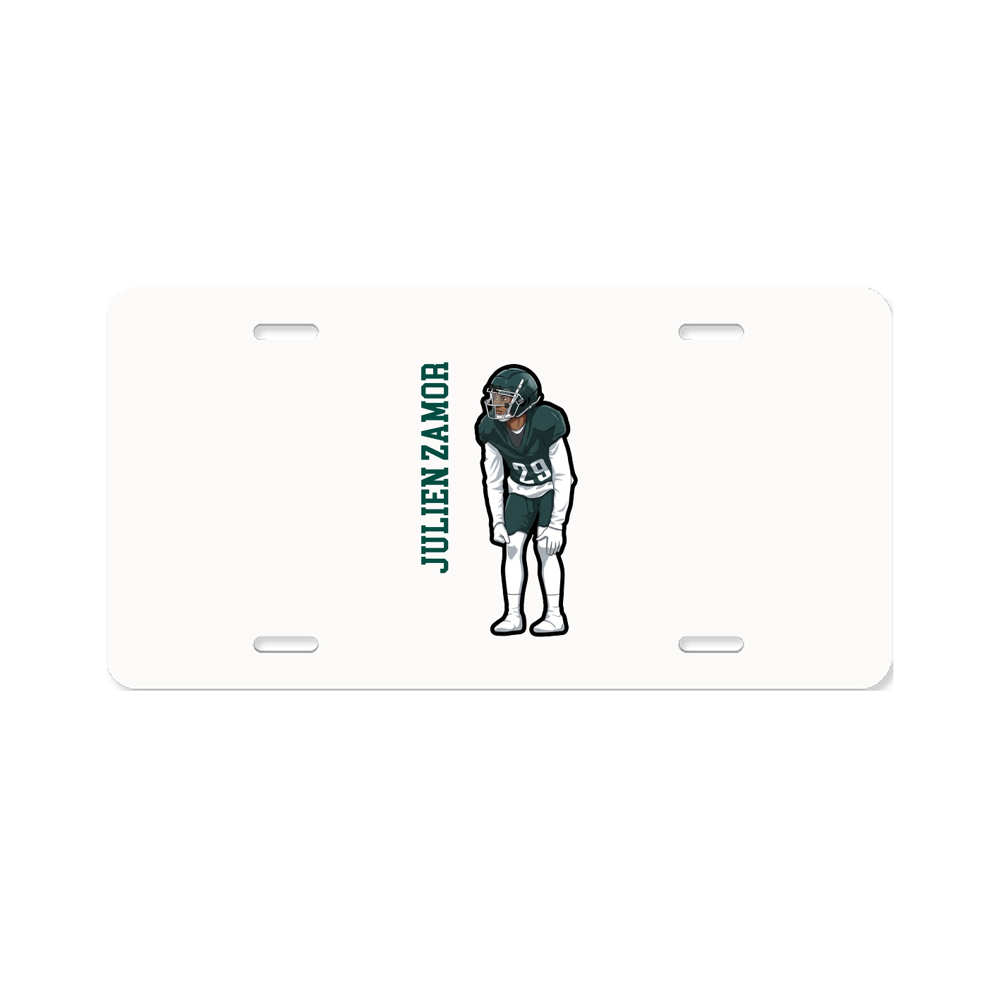 License Plate — Name Vertical in Classic