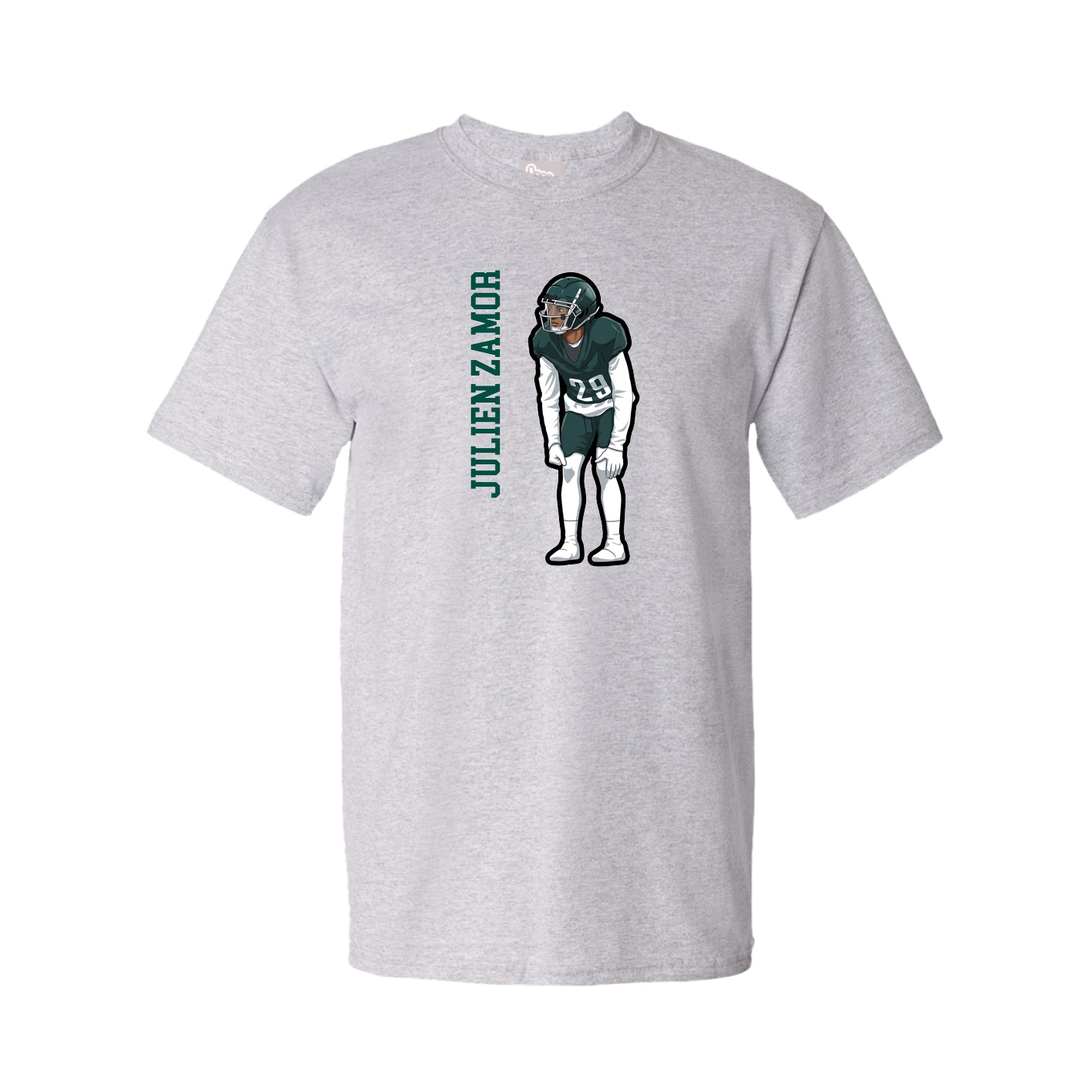 Tee — Name Vertical in Grey