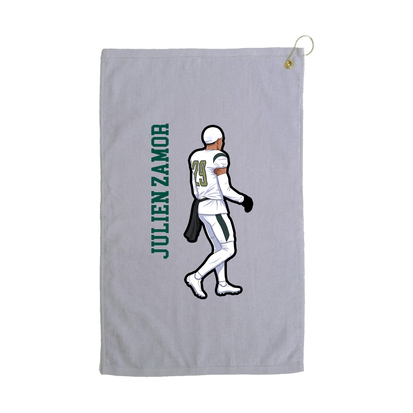 Golf Towel — Name Vertical in Grey
