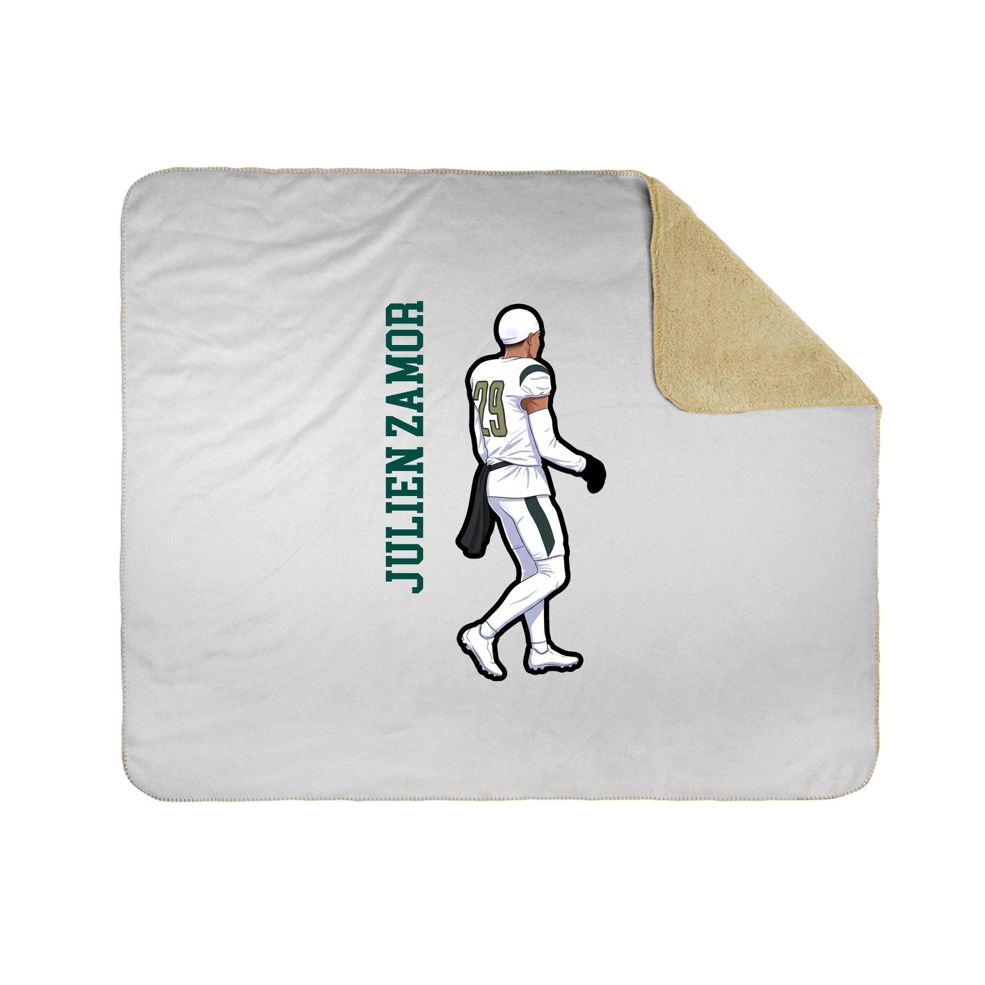 Throw Blanket — Name Vertical in White