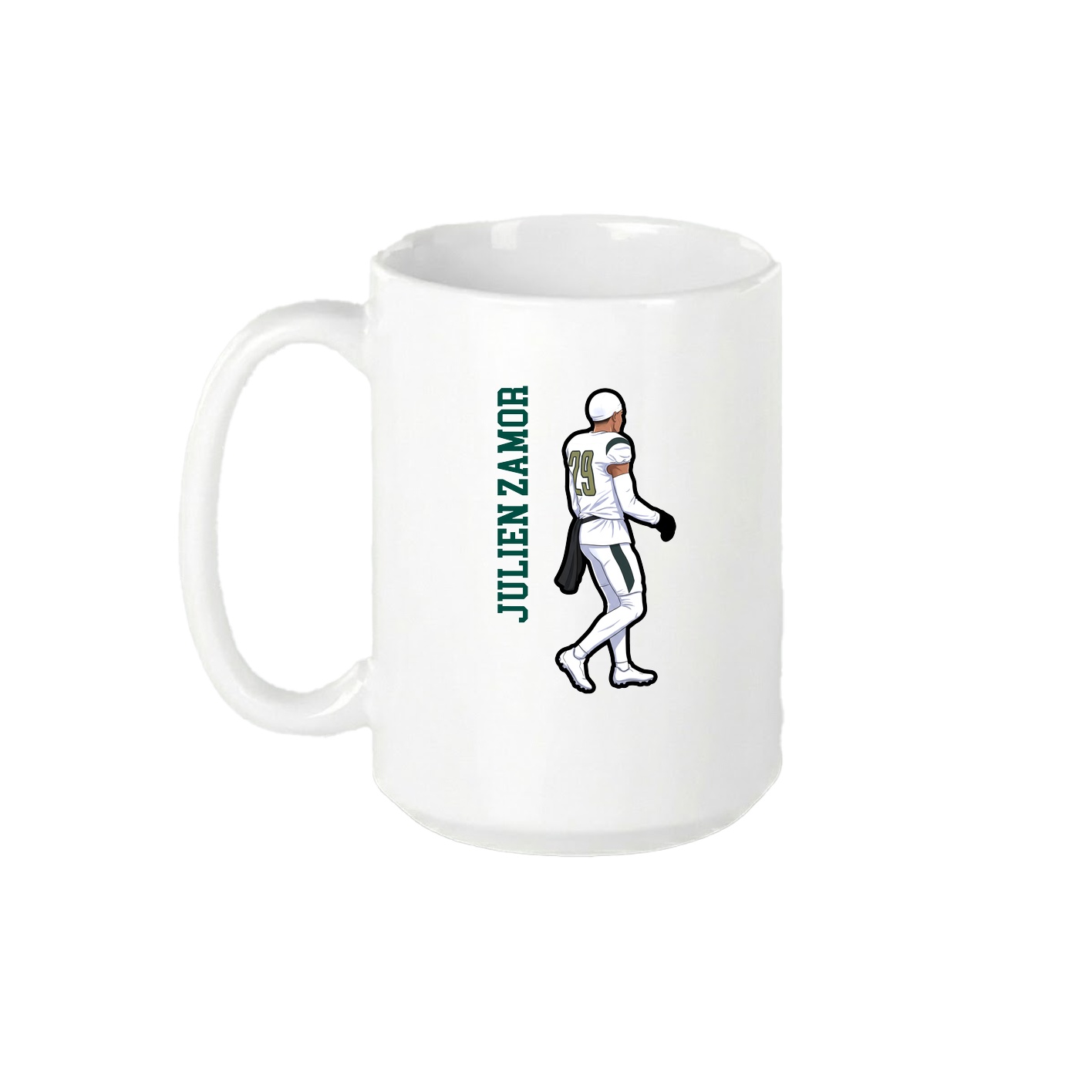 15oz Coffee Mug — Name Vertical in White