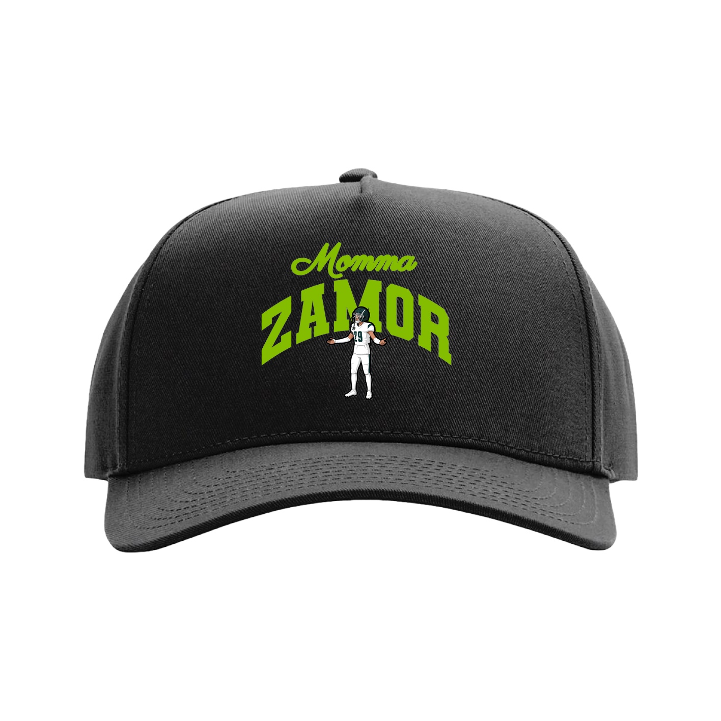 Full Fabric Five-Panel Champ Cap — Mothers Day Arch in Black