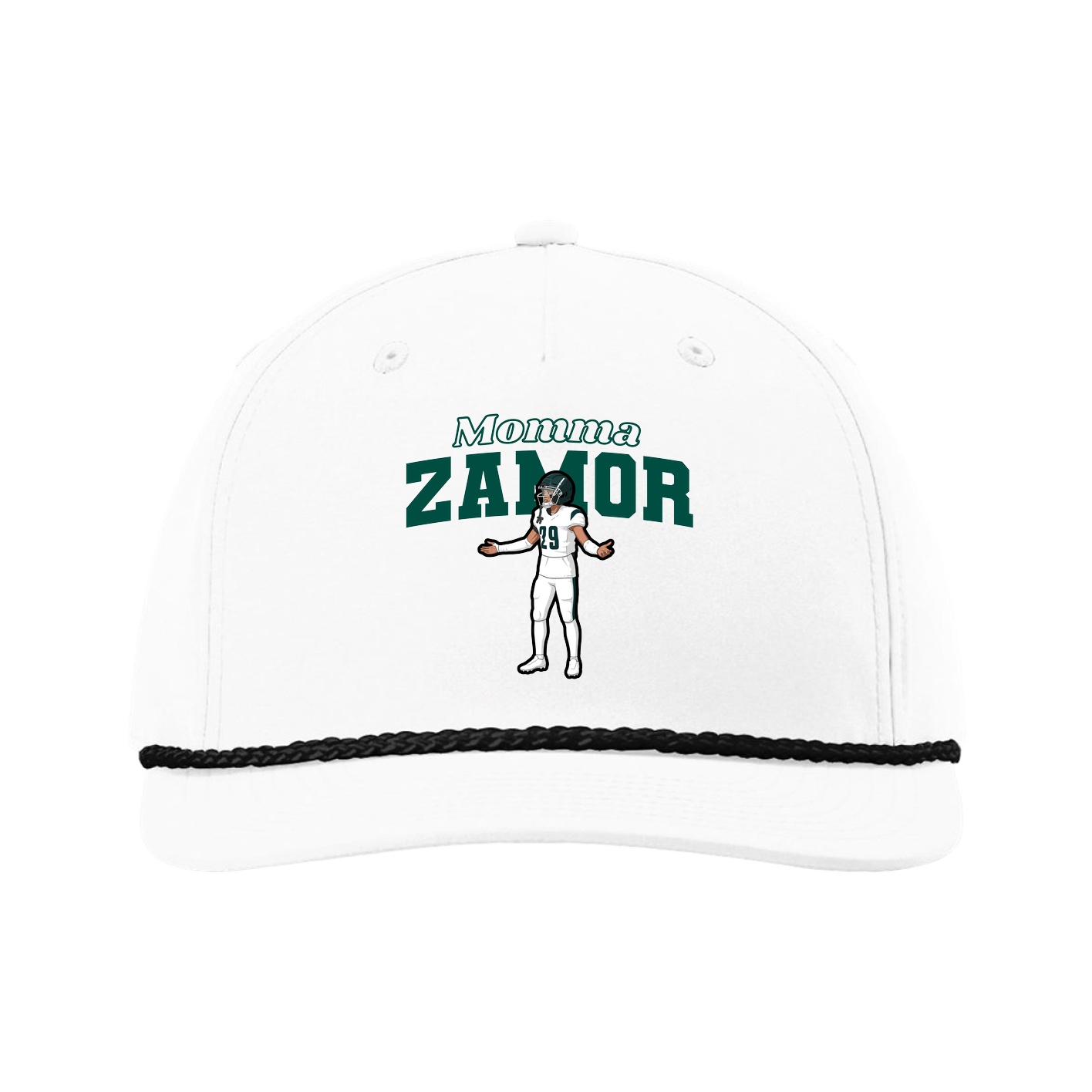 Five-Panel Classic Rope Cap — Mothers Day Block in White