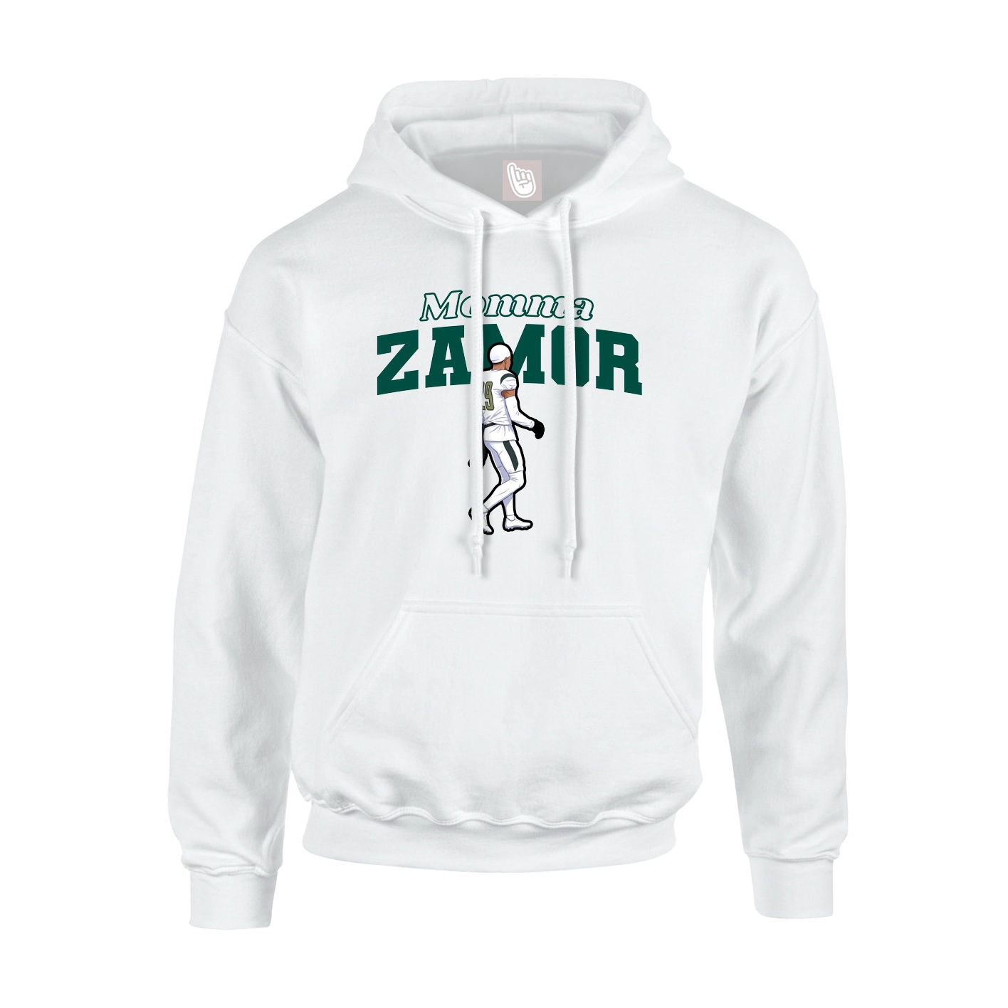 Youth Hoodie — Mothers Day Block in White