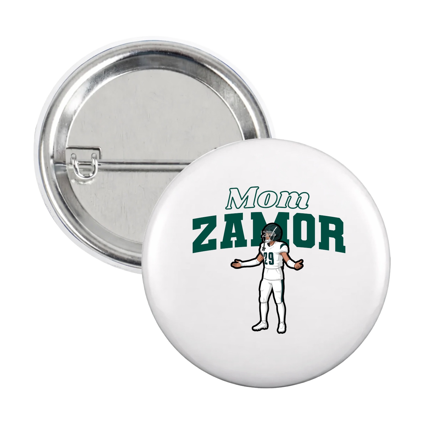 Game Day Button — Mothers Day Block in White