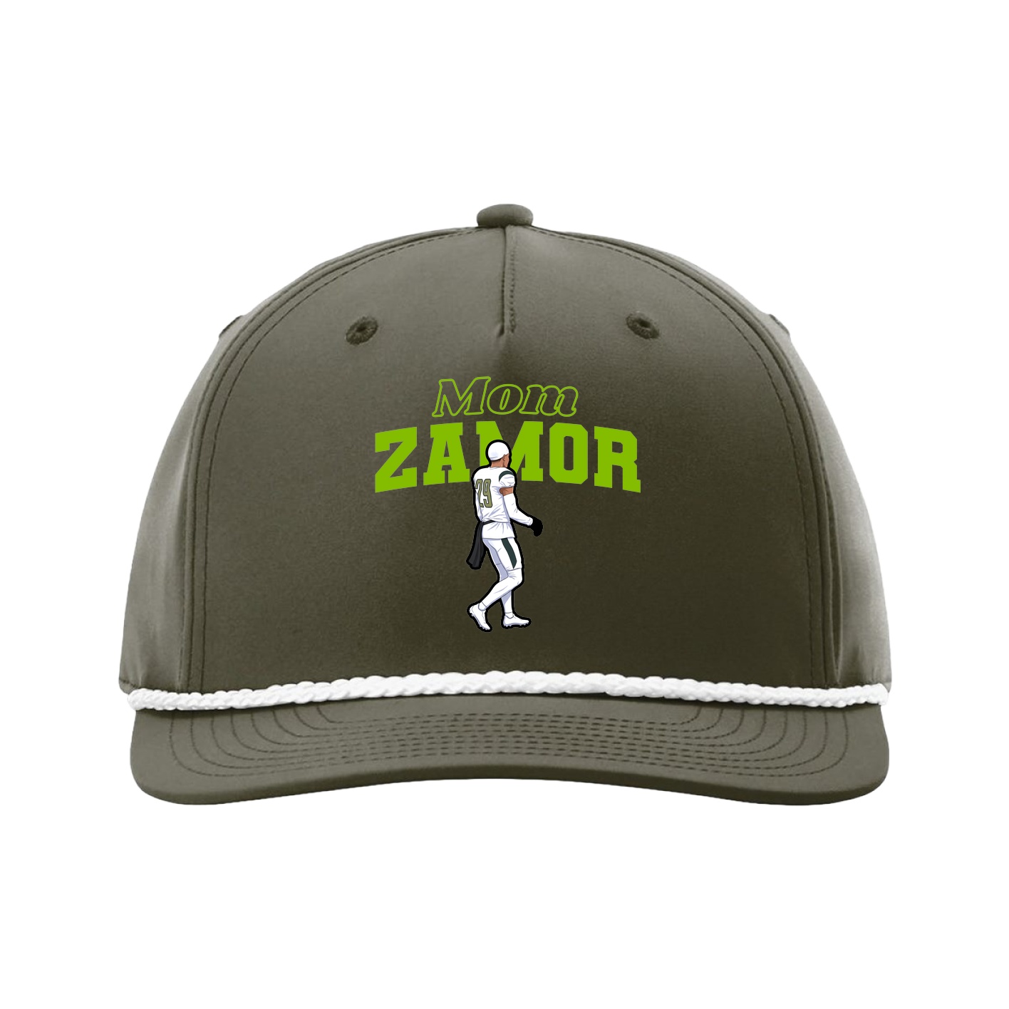 Five-Panel Classic Rope Cap — Mothers Day Block in Green