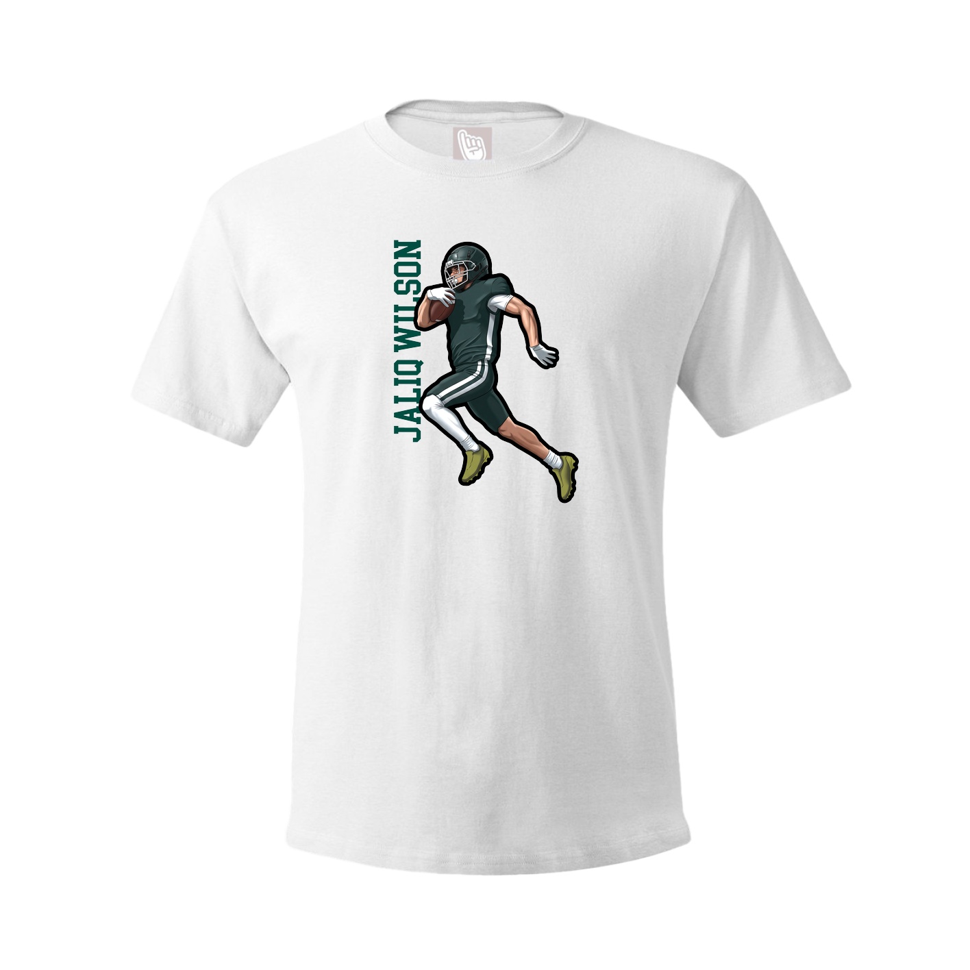 Youth Tee — Name Vertical in White