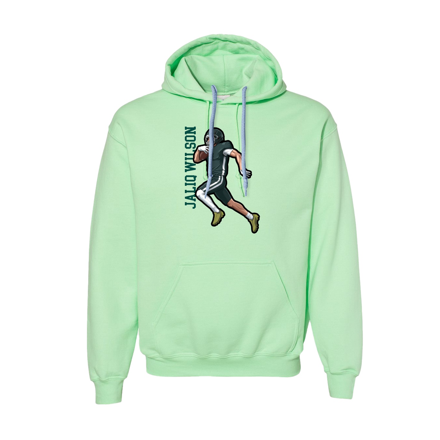 Hoodie — Name Vertical in Green