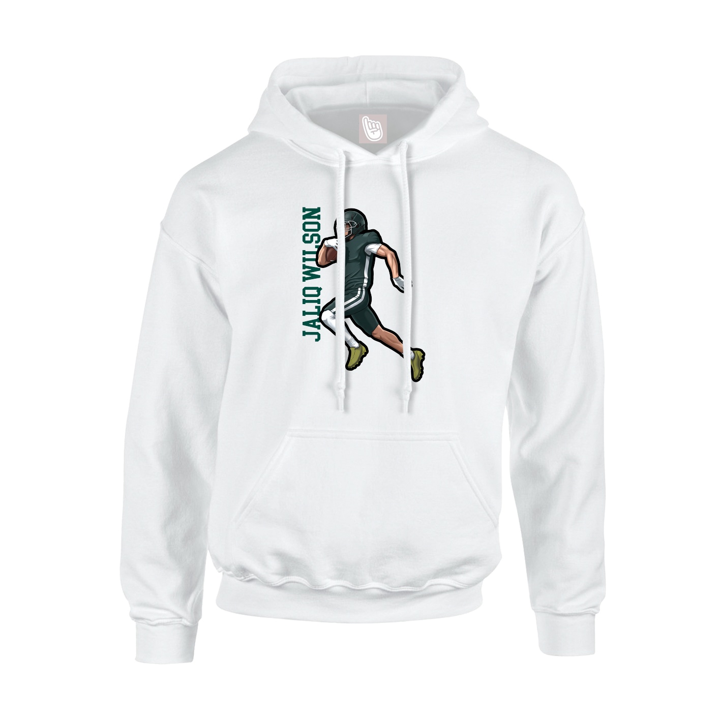 Youth Hoodie — Name Vertical in White