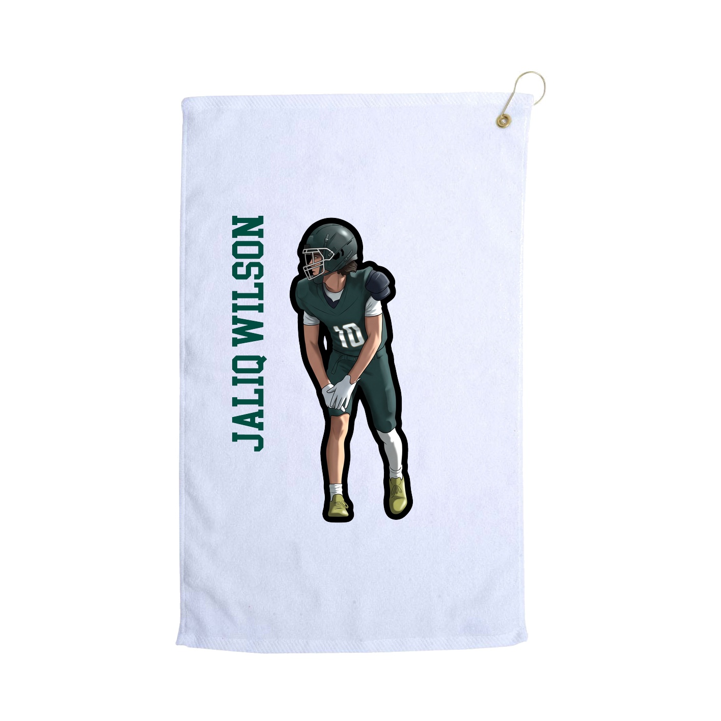 Golf Towel — Name Vertical in White