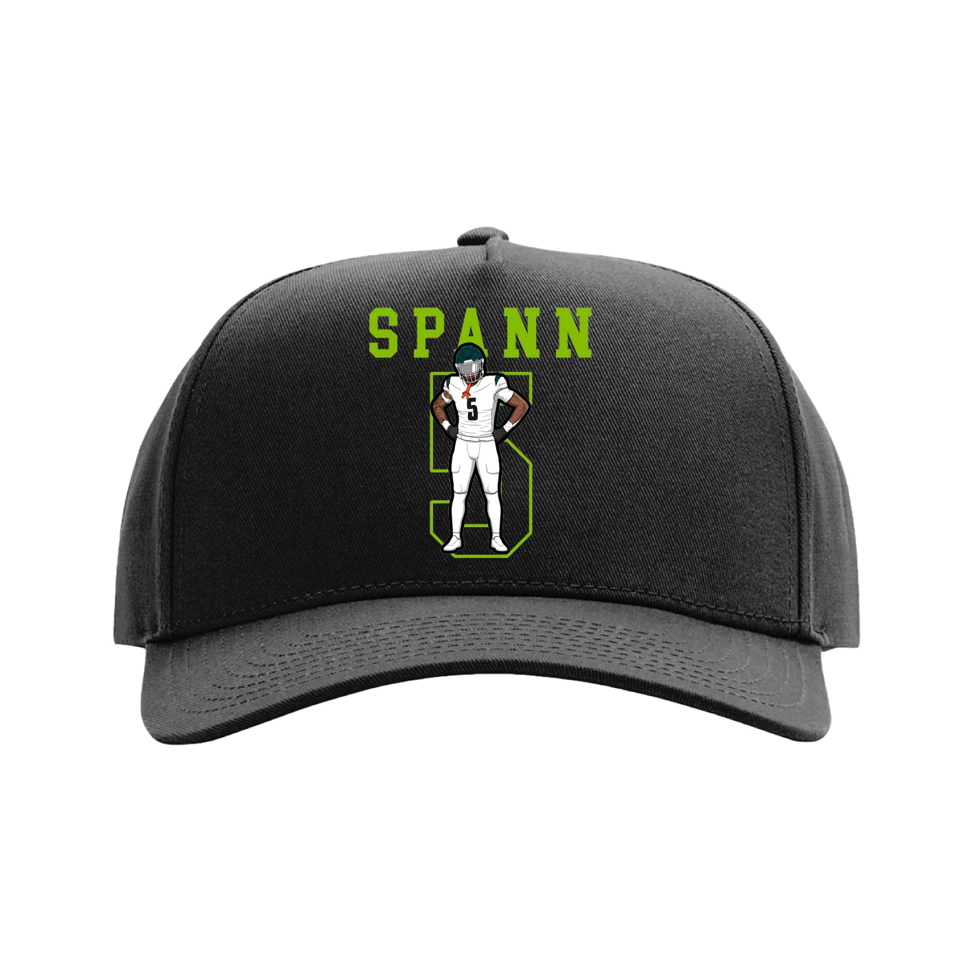 Full Fabric Five-Panel Champ Cap — Shirsey in Black