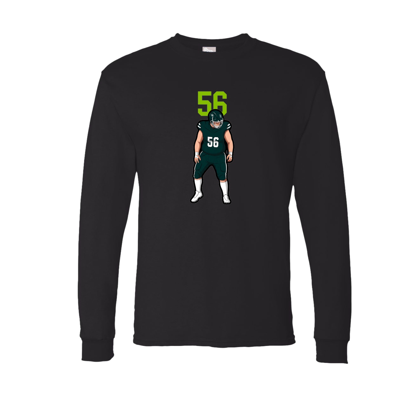 Long Sleeve Tee — Number Top in Black